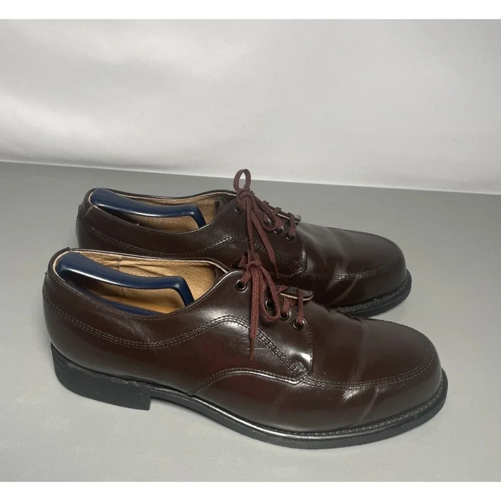 VELVET-EEZ USPS Postman Mason Shoes Oxblood Burgundy Leather Oxfords Mens 10.5 E